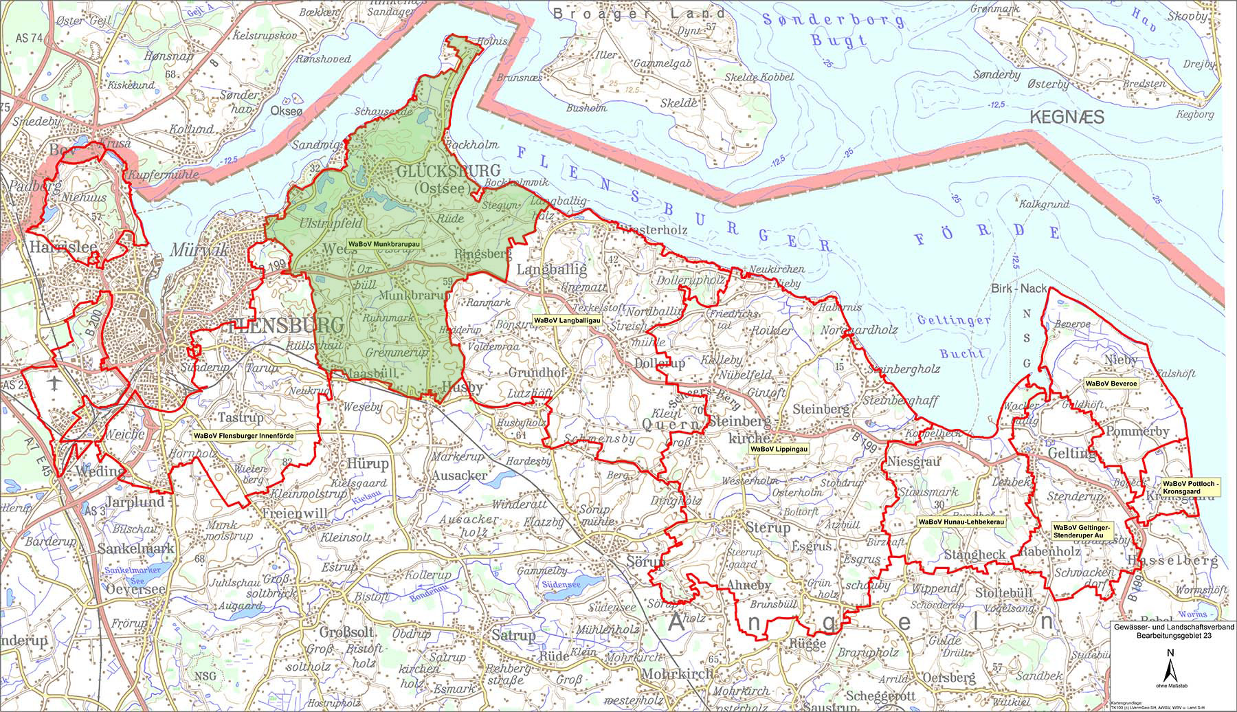 Verbandsgebiet des Wasser- und Bodenverband Langballigau